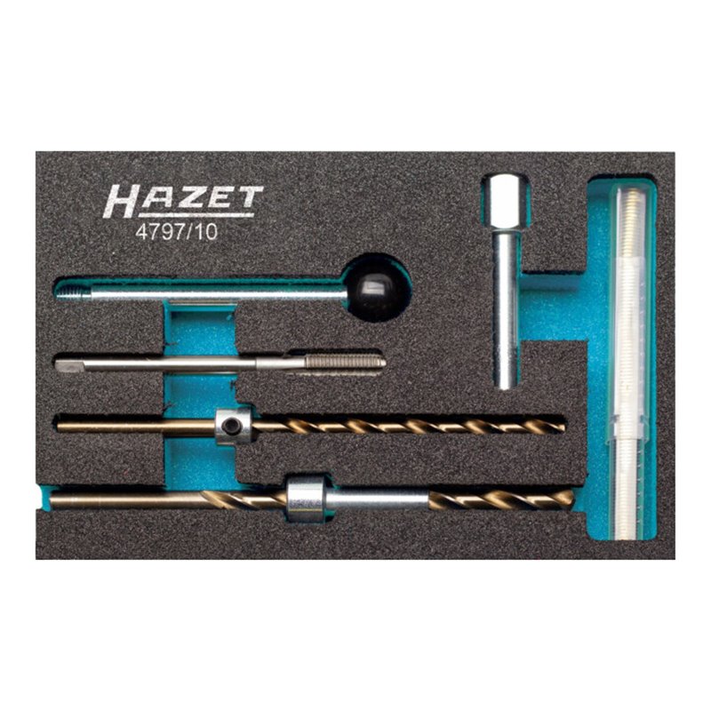 HAZET Gewinde-Reparatur Satz für Injektor-Befestigungsschraube 4797/10 Anzahl Werkzeuge: 10