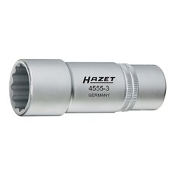 HAZET Einspritzdüsen-Werkzeug 4555-3 Vierkant hohl 12,5 mm (1/2 Zoll) Außen-Doppel-Sechskant Profil 22