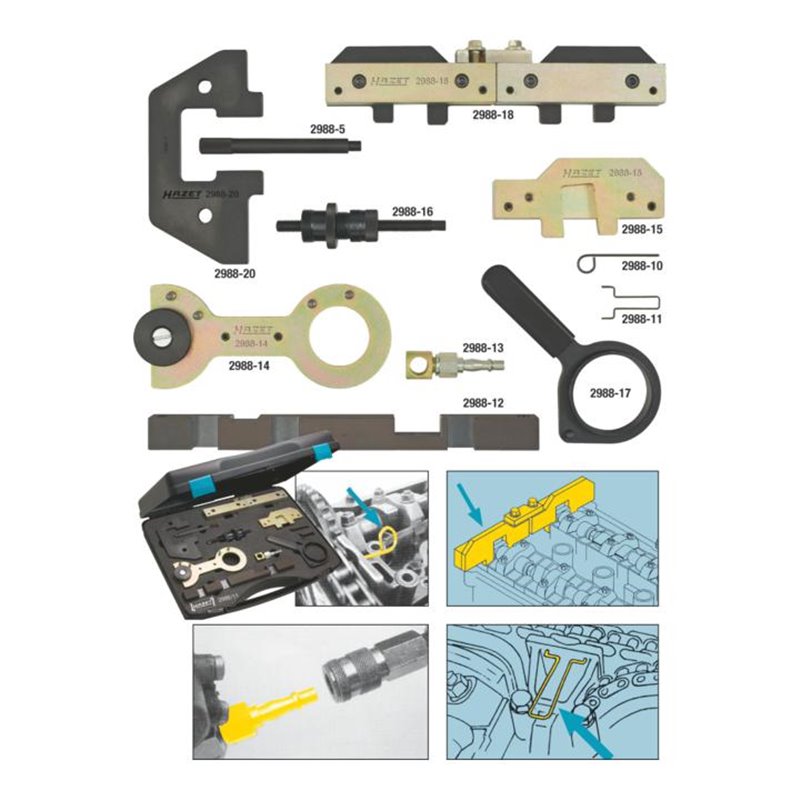 HAZET Motoreinstell-Werkzeug BMW 2988/11 11-teilig