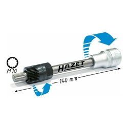 HAZET Keil(rippen)riemenscheibe-Werkzeug 4641/2 Vierkant hohl 12,5 mm (1/2 Zoll) Innen Vielzahn Profil XZN Anzahl Werkzeuge: 2