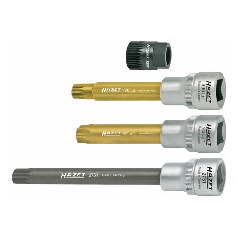 HAZET Keil(rippen)riemenscheibe-Werkzeug 4641/4 Vierkant hohl 12,5 mm (1/2 Zoll) Innen Vielzahn Profil XZN, Innen TORX Profil An