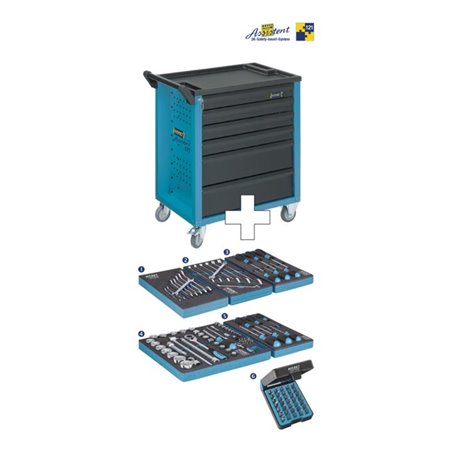 HAZET Werkstattwagen Assistent mit Sortiment 177-6/121 121-teilig