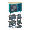 HAZET Fahrbare Werkbank mit Nkw-Sortiment 179W-7/128 Schubladen flach: 6 x 80 x 527 x 398 mm Schubladen hoch: 1 x 165 x 527 x 39