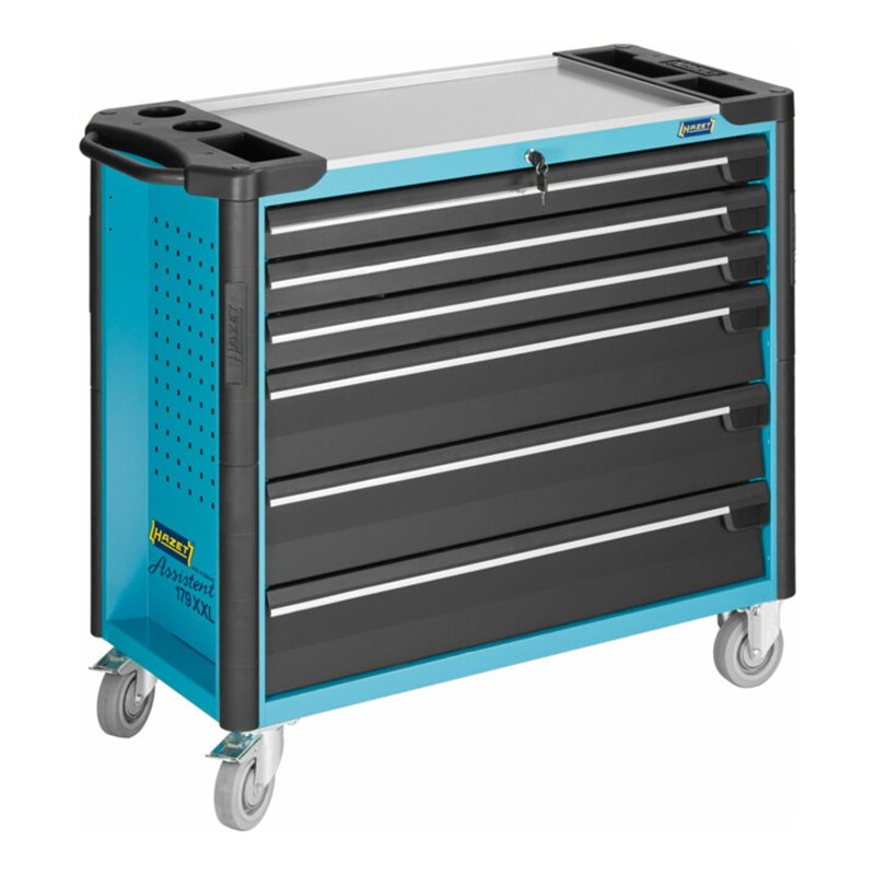 HAZET Werkstattwagen Assistent 179XXL-6 Schubladen flach: 3 x 80 x 871 x 398 mm Schubladen hoch: 3 x 165 x 871 x 398 mm