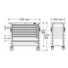 HAZET Werkstattwagen Assistent 179XXL-6 Schubladen flach: 3 x 80 x 871 x 398 mm Schubladen hoch: 3 x 165 x 871 x 398 mm