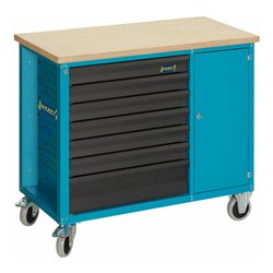 HAZET Fahrbare Werkbank mit Sortiment 177W-7/169 Schubladen flach: 6 x 80 x 527 x 348 mm Schubladen hoch: 1 x 165 x 527 x 348 mm