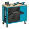 HAZET Fahrbare Werkbank mit Sortiment 177W-7/169 Schubladen flach: 6 x 80 x 527 x 348 mm Schubladen hoch: 1 x 165 x 527 x 348 mm
