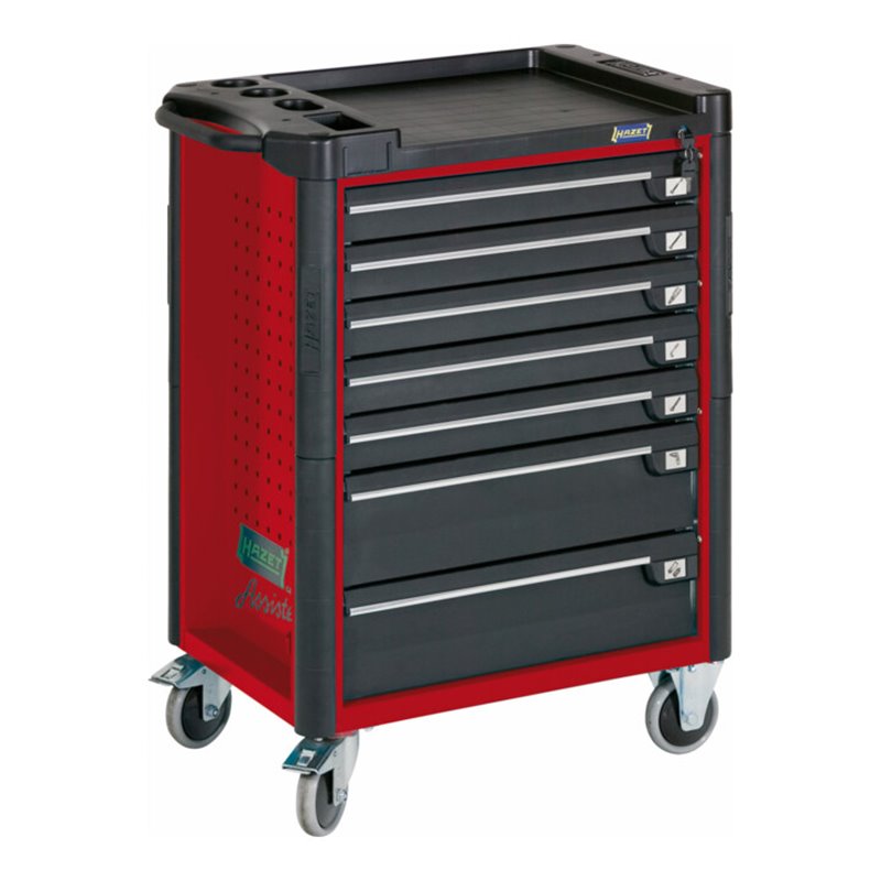 HAZET Werkstattwagen Assistent 179-7-RAL3020 Schubladen flach: 5 x 80 x 527 x 398 mm Schubladen hoch: 2 x 165 x 527 x 398 mm