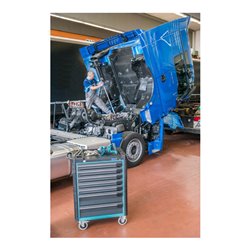 HAZET Werkstattwagen Assistent mit Sortiment 179-7/141 Schubladen flach: 5 x 80 x 527 x 398 mm Schubladen hoch: 2 x 165 x 527 x 