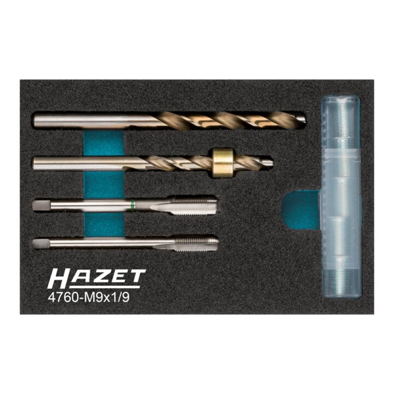 HAZET Glühkerzen-Reparatur Satz 4760-M9X1/9 Anzahl Werkzeuge: 9
