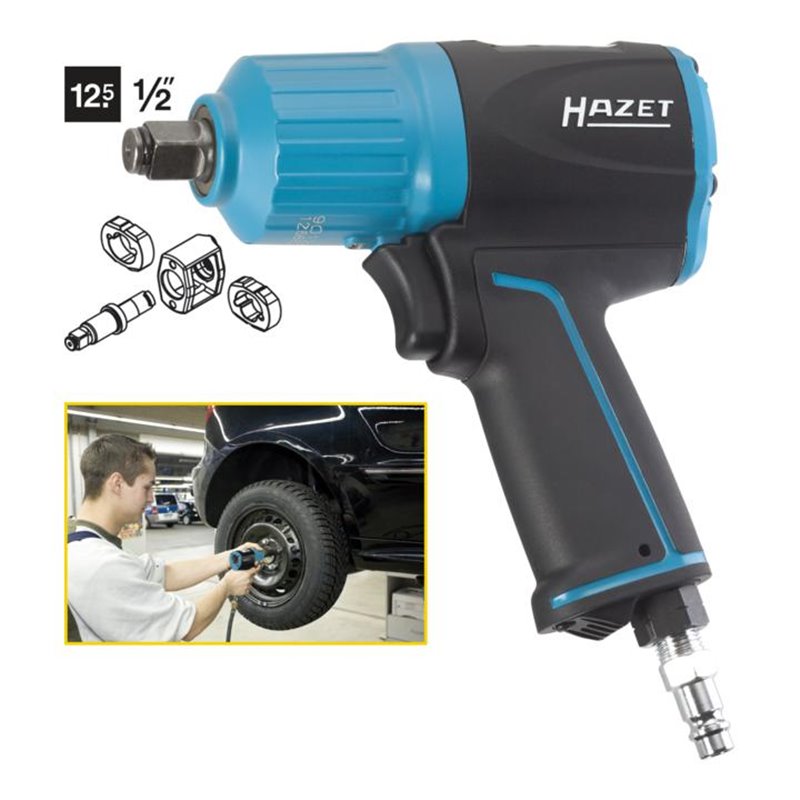 HAZET Schlagschrauber 9012UL Lösemoment maximal: 493 Nm Hochleistungs-Doppelhammer-Schlagwerk