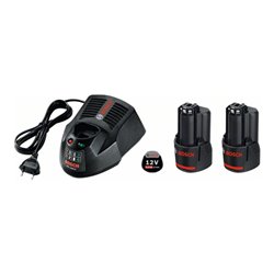 Bosch Akku Starter-Set: 2 x GBA 12 Volt, 2,5 Ah O-B und GAL 1230 CV
