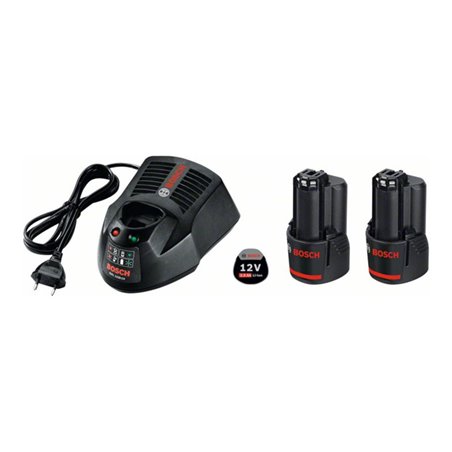 Bosch Akku Starter-Set: 2 x GBA 12 Volt, 2,5 Ah O-B und GAL 1230 CV