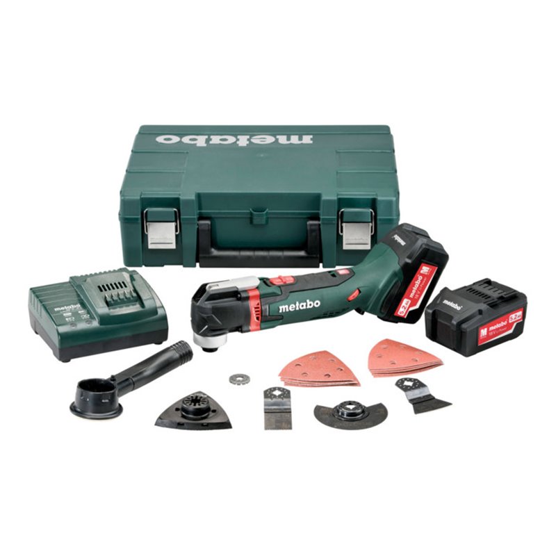 Metabo Akku-Multitool MT 18 LTX Kunststoffkoffer + 2x18V/5.2Ah Li-Ion + ASC 30-36 V
