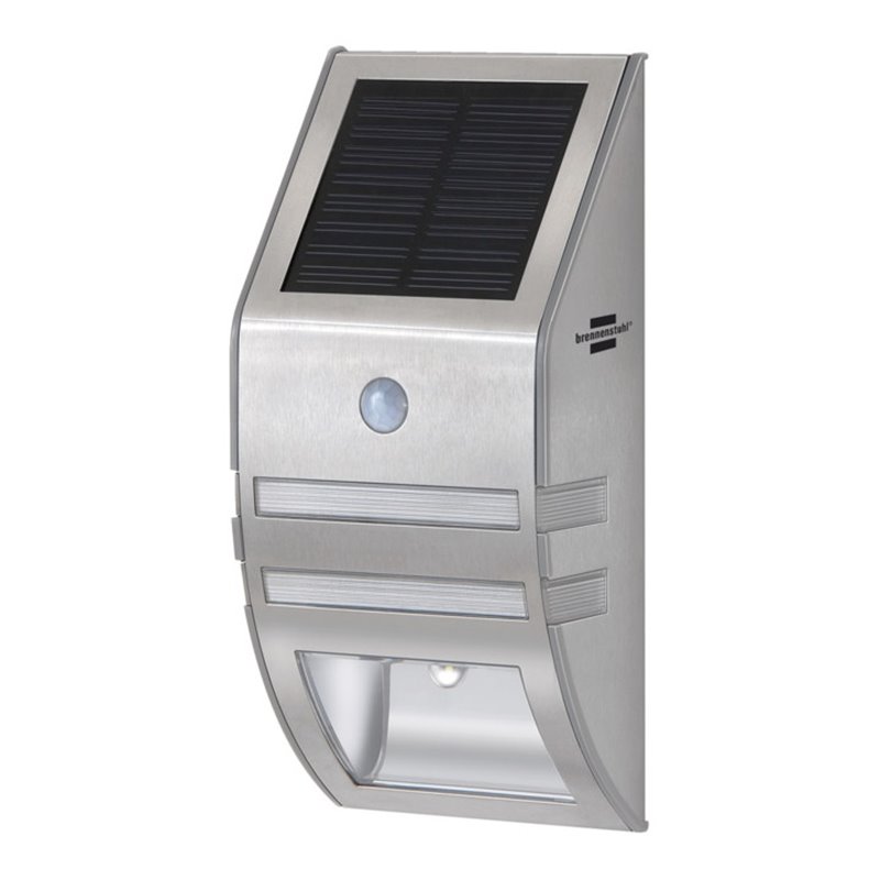 Brennenstuhl Solar LED-Wand- und Pfostenleuchte SOL WL 02007 IP44 2xLED 30lm Farbe Edelstahl
