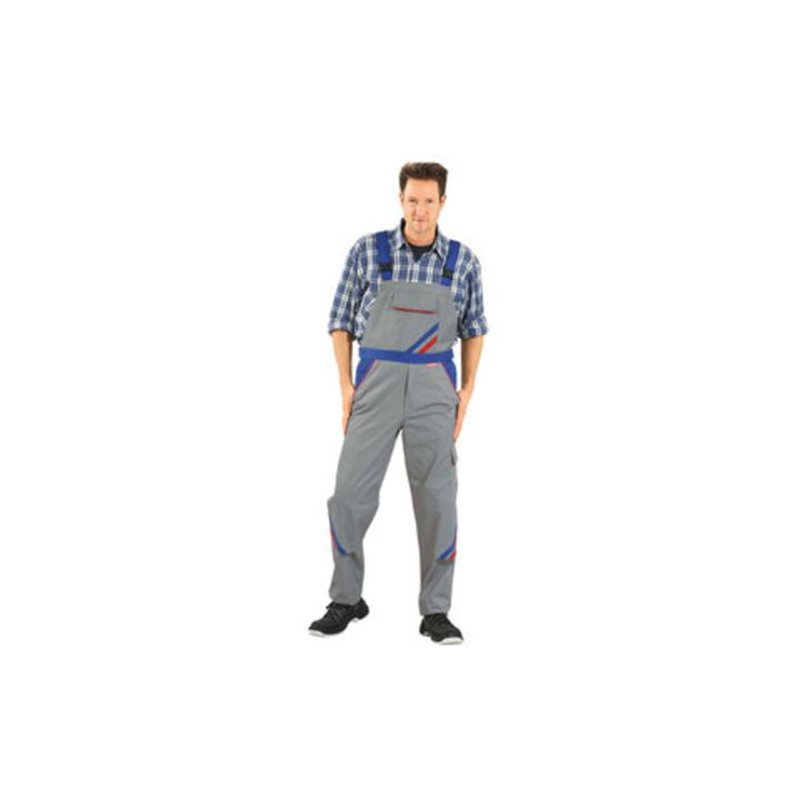 PLANAM 2333 Highline Latzhose zink/kornblau/rot Gr. 110