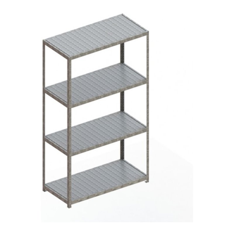 Meta Weitspannregal Speed Rack 2470 x 2500 x 400 mm verzinkt + 4 Fachebenen + Spanplatten