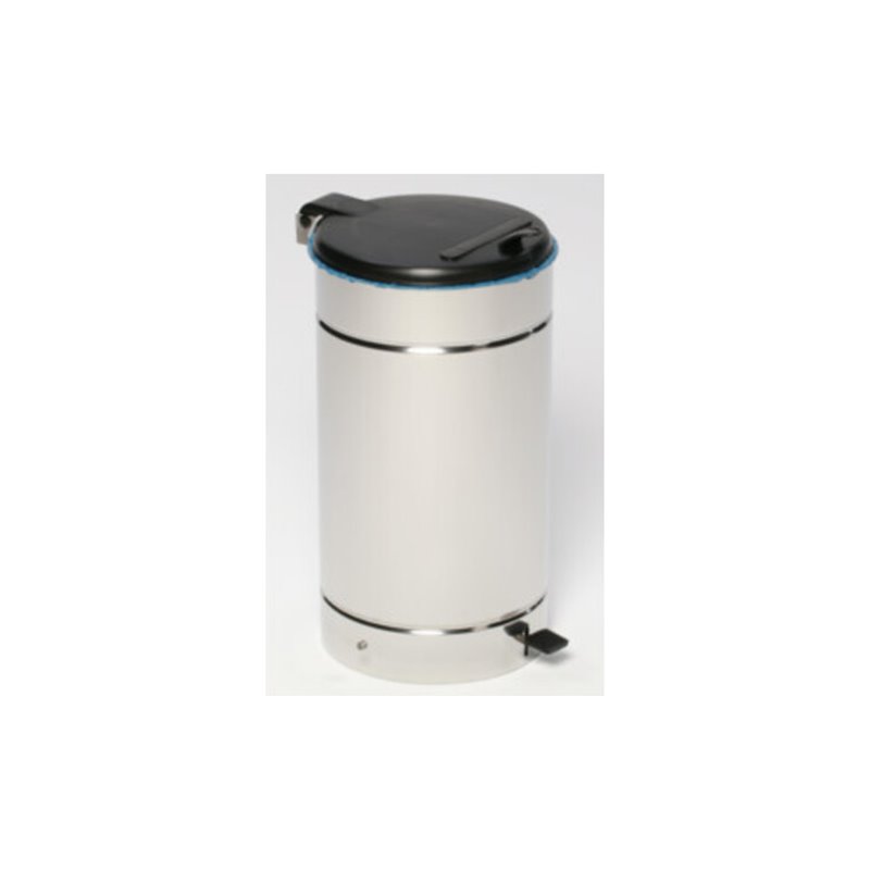 VAR Euro-Pedal Edelstahl poliert Kunststoffdeckel schwarz 60 l