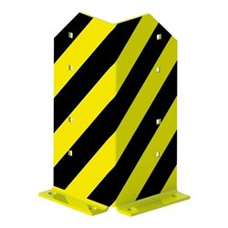Meta Rammschutzecke schwarz + gelb RAL9004 + 1003 Höhe 400 mm + 4 Schraubankern