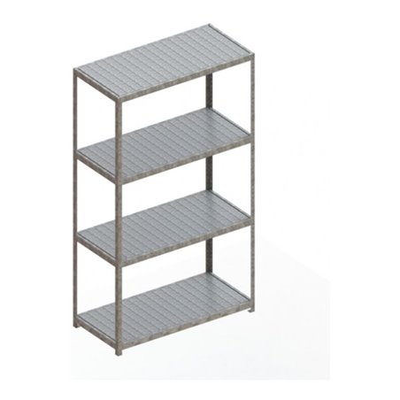 Meta Weitspannregal Speed Rack 2470 x 2500 x 800 mm verzinkt + 4 Fachebenen + Spanplatten