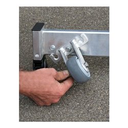 Günzburger Aluminium-Mehrzweckleiter 3-teilig rollbar-Traverse 3 x 11 Sprossen