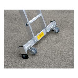 Günzburger Aluminium-Mehrzweckleiter 3-teilig rollbar-Traverse 3 x 11 Sprossen