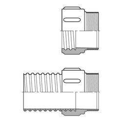 Norres aufschraubbarer Gewindestutzen für AIRDUC® 350, 351, 355, 533, 341, 345 Ø 125mm