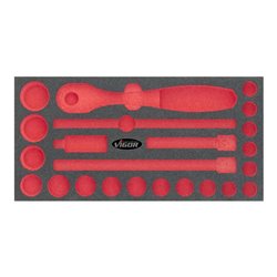 VIGOR 1/3 Weichschaumeinlage 1/2″- Satz, leer  V2611