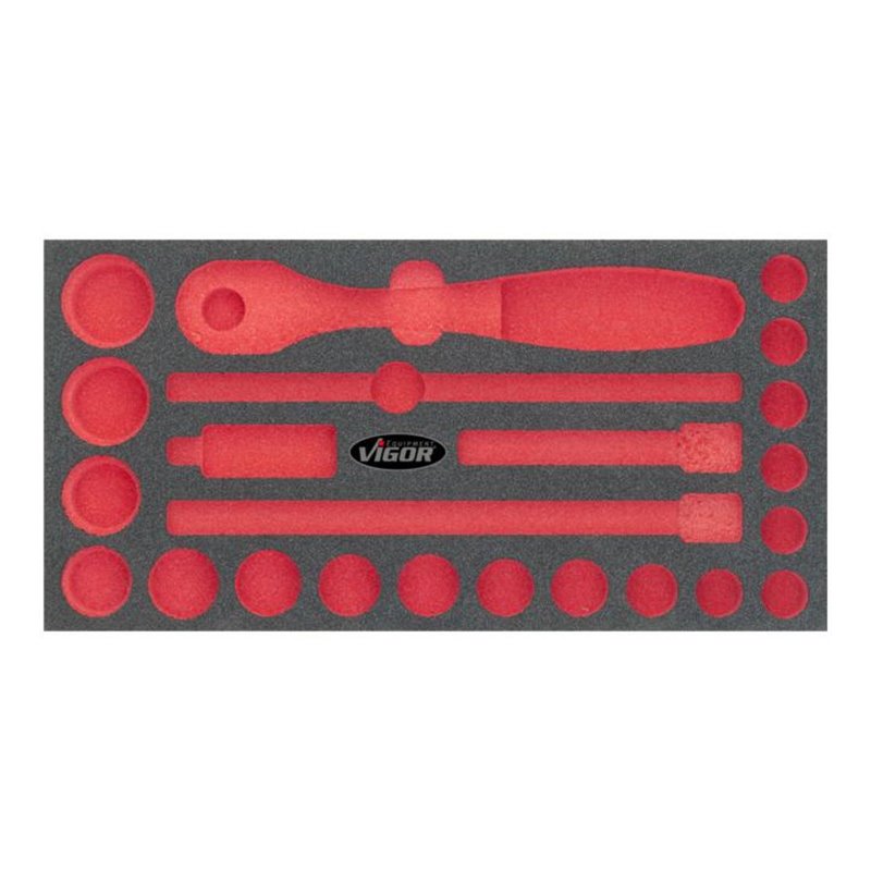 VIGOR 1/3 Weichschaumeinlage 1/2″- Satz, leer  V2611