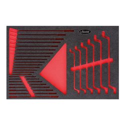 VIGOR GmbH VIGOR 1/3 Weichschaum-Einlage Flachschlüssel-Satz, leer V2374