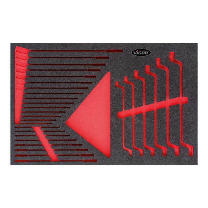 VIGOR GmbH VIGOR 1/3 Weichschaum-Einlage Flachschlüssel-Satz, leer V2374