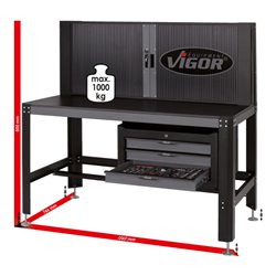 VIGOR Werkbank, komplett V2604 Gesamtlänge: 1565 mm
