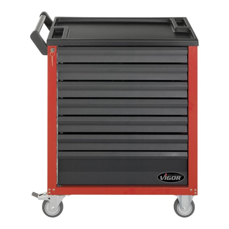 VIGOR Werkstattwagen, rot  V1527 ∙ Höhe x Breite x Tiefe: H 913 x B 778 x T 496 mm