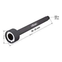 VIGOR Spurstangengelenk-Werkzeug, 28 - 35 mm V2684 Vierkant hohl 12,5 mm (1/2 Zoll) 27 mm Gesamtlänge: 400 mm