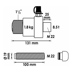 VIGOR Druck- und Zug-Hydraulikzylinder 8,5 t V2873 Anzahl Werkzeuge: 4