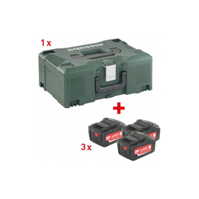 Metabo Basic-Set 3 x 5.2 Ah + MetaLoc