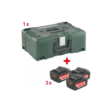 Metabo Basic-Set 3 x 5.2 Ah + MetaLoc