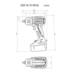 Metabo Akku-Schlagschrauber SSW 18 LTX 400 BL metaBOX 145